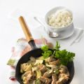 Putengeschnetzeltes mit Zucchini und Champignons