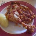 Hähnchenschenkel in cremiger Gemüsesoße