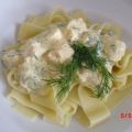 Lachs in Zitronen-Sahnesauce mit Tagliatelle