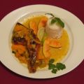 Hähnchencurry mit Limonen-Papaya-Soße an Reis -[...]
