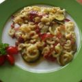 Zucchini -Paprika - Auflauf mit Nudeln