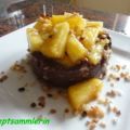 Dessert:  SCHOKOPUDDING mit frischer Ananas