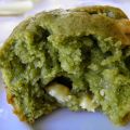 Matcha-Muffins mit weißer Schokolade