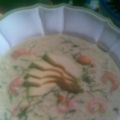 Avocadosuppe mit Garnelen