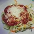 Gemüsetricolori (mit Bolognesesauce)