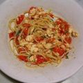 Spaghetti mit Cocktailtomaten und Feta