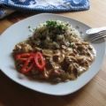 Hähnchenstreifen mit Champignons in Kokosmilch