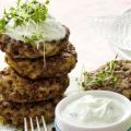 Linsenbratlinge mit Kresse-Tzatziki