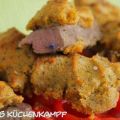 Lammfilet in der Kräuterkruste auf Paprika-Salat