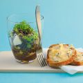Linsensalat mit Gorgonzola-Crostini