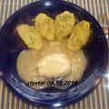 Verlorene Eier in Zwiebelsoße