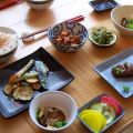 Japanisches Menü mit Lachs in Misomarinade