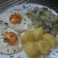 Kohlrabi-Gemüse mit Salzkartoffeln Spiegelei