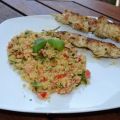 Mediterrane Putenspieße mit Couscous Salat