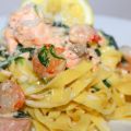 Tagliatelle con salmone e spinaci & Frohe Ostern