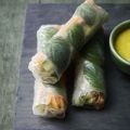 Reispapierrollen mit Minze und Möhre