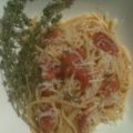 Spaghetti mit Pecorino Romano und Thymian