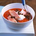 Tomatencremesuppe mit Forelle