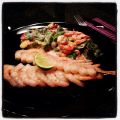 Scampi-Spieße mit Gemüse