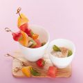 Sesam-Obst-Spieße mit Vanillejoghurt