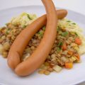 Schwäbische Linsen mit Würstchen und Spätzle