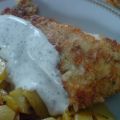 Fischfilet mit Röstkartoffeln und grüner Soße