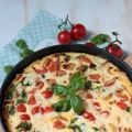 Frittata mit Pfifferlingen, Tomaten und Spinat