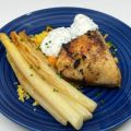 Orangenhähnchen mit gebratenen Spargel und[...]