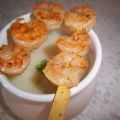 Spargel Kokos Suppe mit Garnelenspieß
