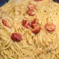 Spaghetti mit Garnelen und Kirschtomaten