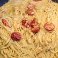 Spaghetti mit Garnelen und Kirschtomaten