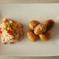 Hopskartoffeln mit Thunfischquark