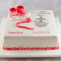 Tauftorte Babyschuh, Schnullerkette und Kreuz