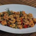 Antipasti: Garnelen auf Balsamico-Gemüse