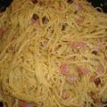 Linguine mit Schinken und Ei