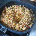 Reis-Gemüse-Pfanne mit Fleischmarinade
