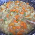 Vegan : Grüne und gelbe Erbsen - Suppe