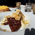 Dunkle Schokoladen Waffeln mit Olivenöl