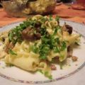 Überbackene Bandnudeln mit Pfifferlingen