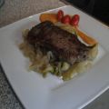 mariniertes Rumpsteak auf Chicoree