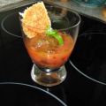 Vorspeise: Tomaten-Mozzarella-Salat, mit Sorbet