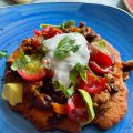 Homemade Navajo Fry Bread with Avocado, Tomato,[...]
