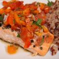 Gebratener Lachs mit  Grapefruit Salsa