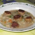 Gemüsesuppe mit Fleischknödelchen
