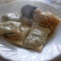 Maultaschen mit Blutwurst und Sauerkraut