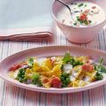 Schinkensahne mit Erbsen