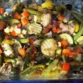Zucchini-Gemüsepfanne mit Paprika und Möhren