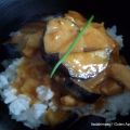 Aubergine und Hühnchen in Misosauce
