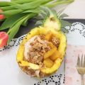 Gegrillte Ananas mit Gewürzquark und Crunch