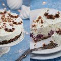 Zimtstern-Cheesecake mit Mohn und Kirschen